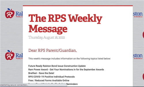Weekly Message